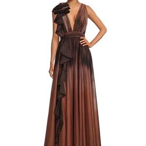 Elegant Brown Evening Gown